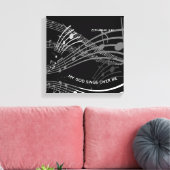 私の神が私の上で歌うゼファニヤ3:17黒い音楽 キャンバスプリント (インサイチュ (リビング))