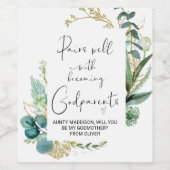 私の神の両親の新生児発表 ワインラベル (シングルラベル)