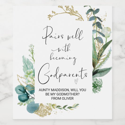 私の神の両親の新生児発表 ワインラベル (シングルラベル)