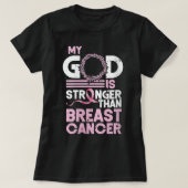 私の神の女性は、乳がんの認識よりも強い Tシャツ (デザイン正面)