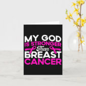私の神はより強いピンクの乳がん認識度 カード (黄色い花)