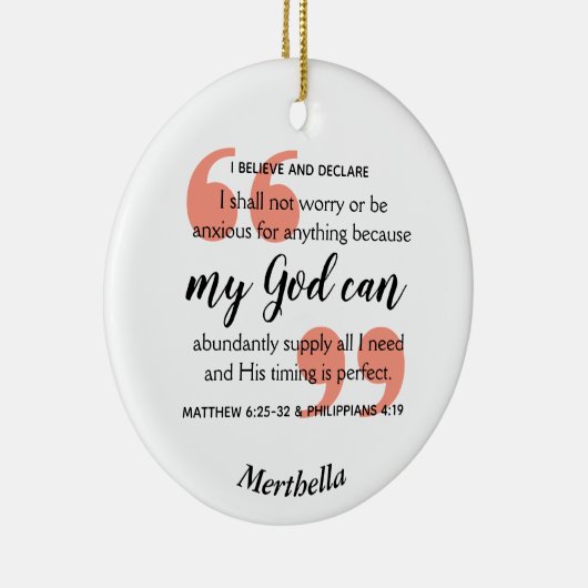 私の神はキリスト教の祈りの言葉 セラミックオーナメント (右)
