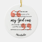 私の神はキリスト教の祈りの言葉 セラミックオーナメント (正面)