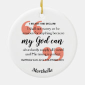 私の神はキリスト教の祈りの言葉 セラミックオーナメント (裏面)