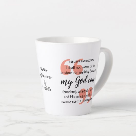 私の神はキリスト教前向きの肯定ができる カフェラテマグ (右アングル)