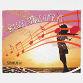 私の神はクリスチャンを歌う フリースブランケット (正面(横))