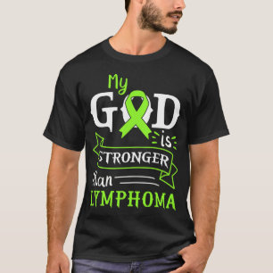 私の神はリンパ腫より強い認識度ハート Tシャツ