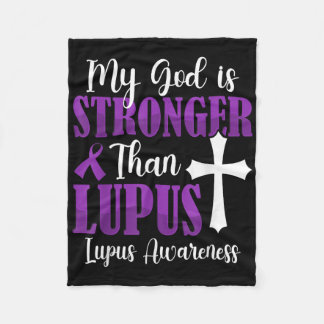私の神はルパスパープルリボンよりも強い フリースブランケット