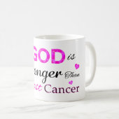私の神は乳がんよりも強い コーヒーマグカップ (正面右)