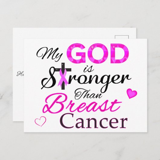 私の神は乳がんよりも強い ポストカード (正面/裏面)