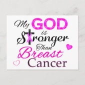私の神は乳がんよりも強い ポストカード (正面)