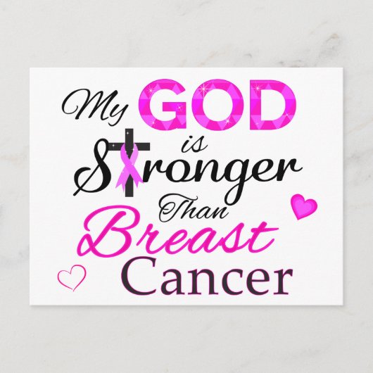 私の神は乳がんよりも強い ポストカード (正面)