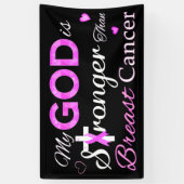 私の神は乳がんよりも強い 横断幕 (縦)