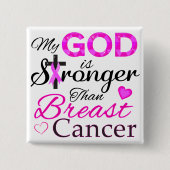 私の神は乳がんよりも強い 缶バッジ (正面)