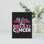 私の神は乳がんクリスチャンよりも強い ポストカード (スタンド正面)