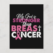 私の神は乳がんクリスチャンよりも強い ポストカード (正面)