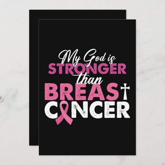 私の神は乳がんクリスチャンよりも強い 招待状 (正面/裏面)