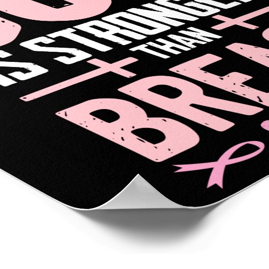 私の神は乳がんピンクリボンよりも強い ポスター (角)