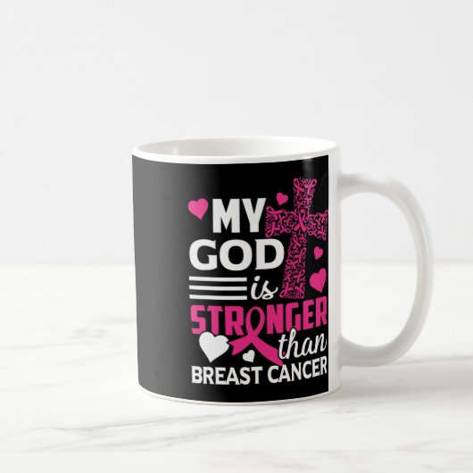 私の神は乳がん認識度より強い コーヒーマグカップ (右)
