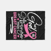 私の神は乳がん認識度Chより強い フリースブランケット (正面(横))