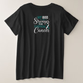 私の神は子宮頸がん認識度より強い プラスサイズTシャツ (デザイン裏面)