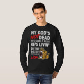 私の神は死んではいないライオンイエスキリストChristian Fai Tシャツ (正面フル)