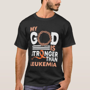 私の神は白血病認識度Rより強い信仰 Tシャツ