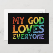 私の神は皆を愛している（虹、荒い） ポストカード (正面/裏面)