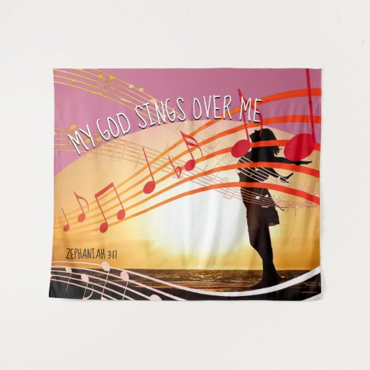 私の神は私にキリスト教の教会を歌う タペストリー (正面(横))