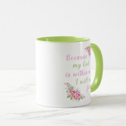 「私の神は私の中にいるから」フローラマグ マグカップ (正面右)