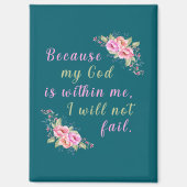 私の神は私の内にいるからである(暗いティール（緑がかった色）) マグネット (正面)