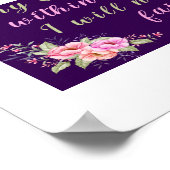 「私の神は私の内にいるから」紫の壁のポスター ポスター (角)