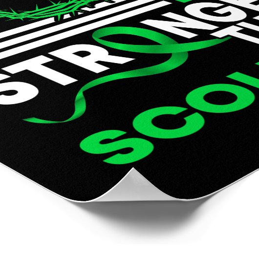 私の神は脊椎症のリボンより強い認識度 ポスター (角)