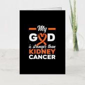 私の神は腎臓がん戦士より強い 箔グリーティングカード (正面)