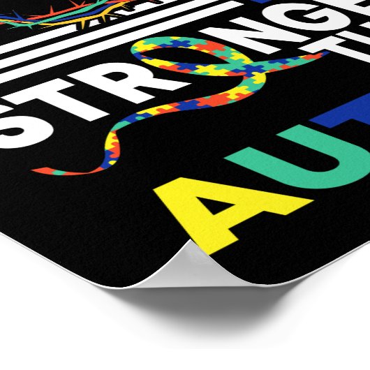 私の神は自閉症の意識よりも強い信仰 ポスター (角)