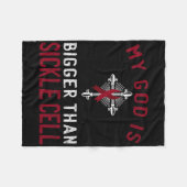 私の神は鎌状赤血球の認識度リボンより大きい フリースブランケット (正面(横))