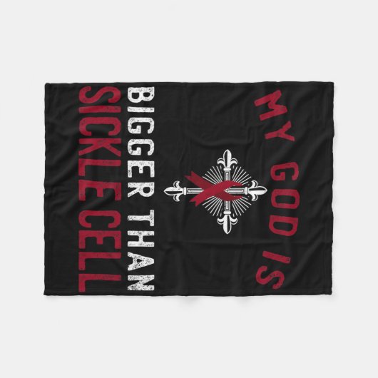 私の神は鎌状赤血球の認識度リボンより大きい フリースブランケット (正面(横))