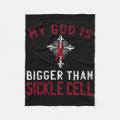 私の神は鎌状赤血球の認識度リボンより大きい フリースブランケット (正面)