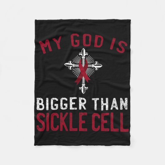 私の神は鎌状赤血球の認識度リボンより大きい フリースブランケット (正面)