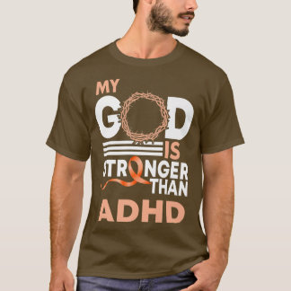 私の神はAdhdの認識度リボンプリムよりも強い Tシャツ