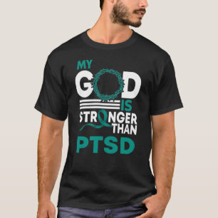 私の神はPTSD認識度リボンより強い Tシャツ