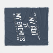 私の神vs私の敵クリスチャン引用文 フリースブランケット (正面(横))