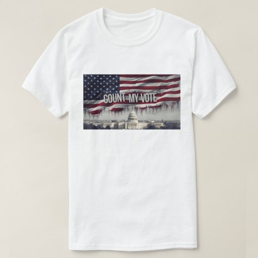 私の票をカウントする男性のTシャツ Tシャツ (デザイン正面)