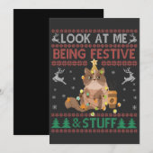 私の祭り好きっぷりを見て！汚いクリスマス猫とか 招待状 (正面/裏面)
