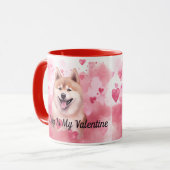 私の秋田の犬は私のバレンタインパーソナライズされた名だ マグカップ (正面左)