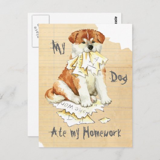 私の秋田食べの宿題 ポストカード (正面/裏面)