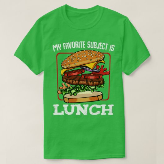 私の科お気に入りの目はランチチーズバーガー Tシャツ (デザイン正面)