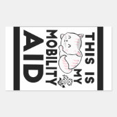 私の移動補助猫 長方形シール (正面)