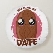 私の種類のデートかわいいは果物かわいい食べ物をデート ラウンドクッション (裏面)