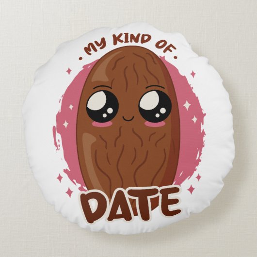 私の種類のデートかわいいは果物かわいい食べ物をデート ラウンドクッション (裏面)